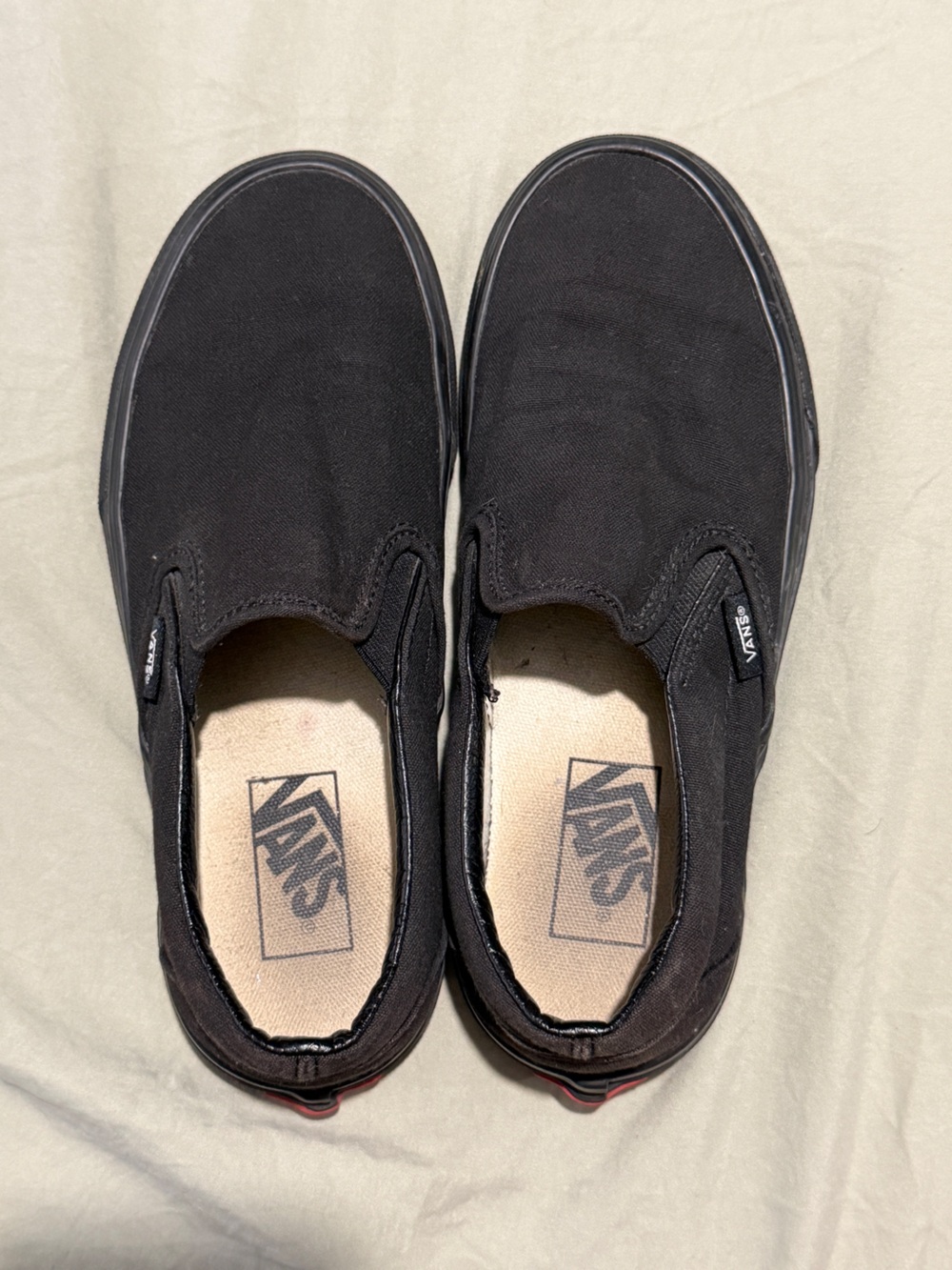 Vans Black Canvas Slip-On Loafers for Men/Women men’s 5.5 Women’s 7